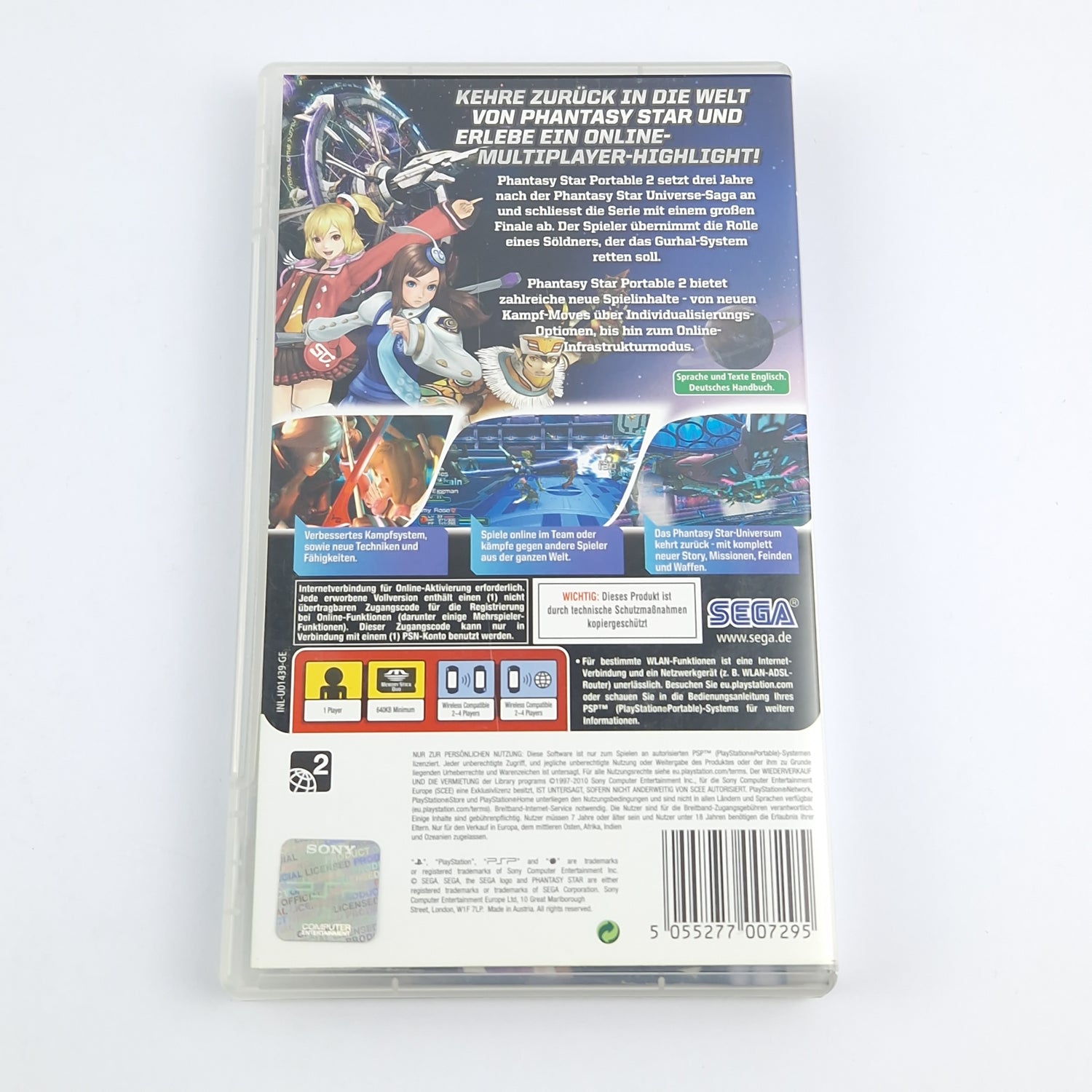 Playstation Portable Spiel : Phantasy Star 2 - OVP Anleitung CD / Sony PSP PAL