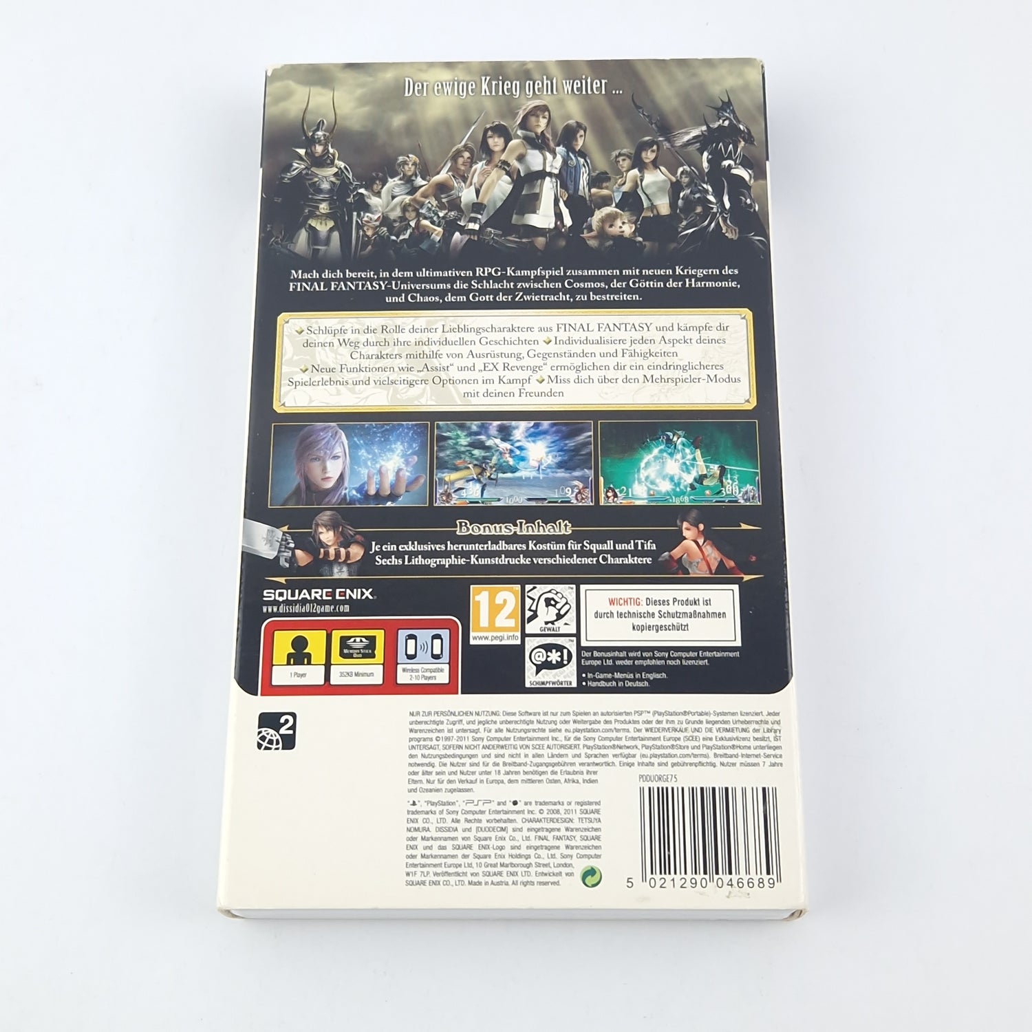 Playstation Portable Spiel : Dissidia Final Fantasy 012 + Bradygames Guide - PSP