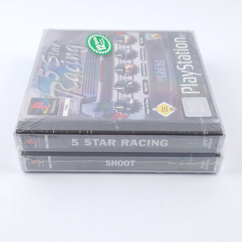 Playstation Spiel : 12 Spiele auf zwei PSone-CD / 5 Star Racing + Shoot PS1 NEU