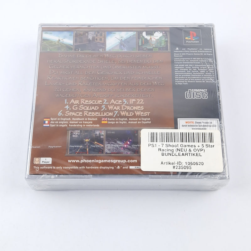 Playstation Spiel : 12 Spiele auf zwei PSone-CD / 5 Star Racing + Shoot PS1 NEU