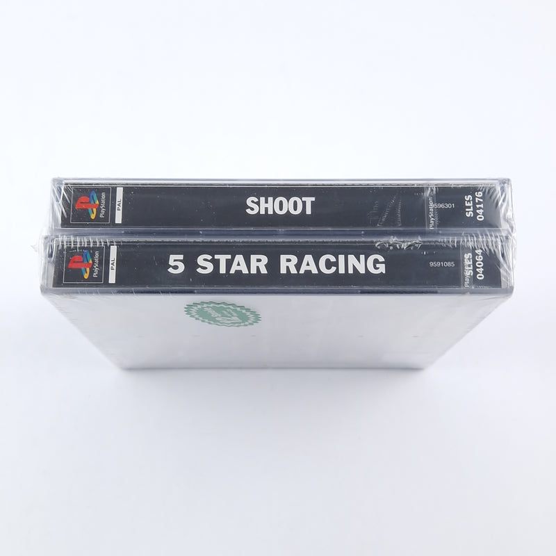 Playstation Spiel : 12 Spiele auf zwei PSone-CD / 5 Star Racing + Shoot PS1 NEU