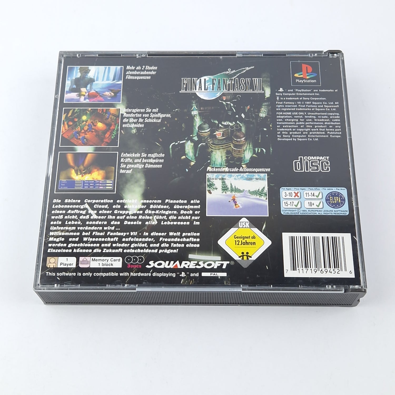 Playstation 1 Spiel : Final Fantasy VII + Lösungsbuch - OVP PAL SONY PS1 PsOne