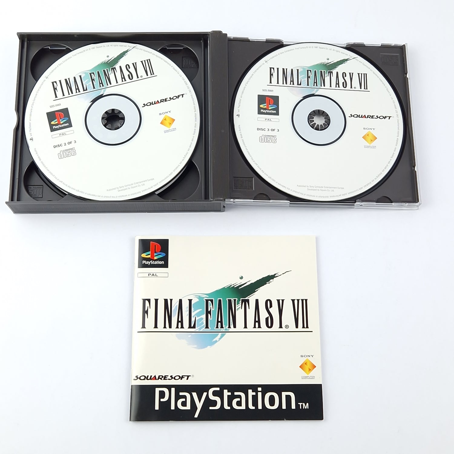 Playstation 1 Spiel : Final Fantasy VII + Lösungsbuch - OVP PAL SONY PS1 PsOne