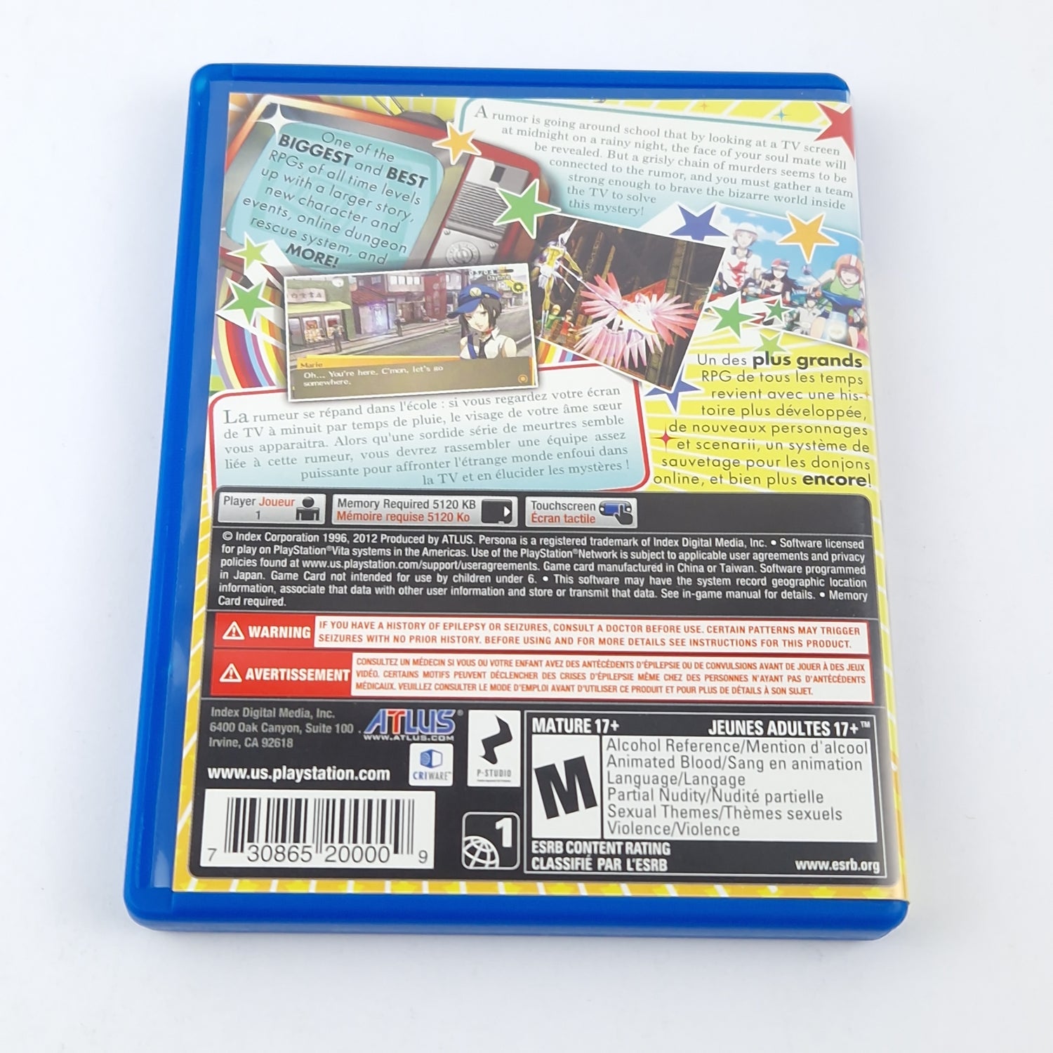 PSVITA Spiel : P4G Persona 4 Golden + JAP Guide - OVP USA  SONY Playstation VITA