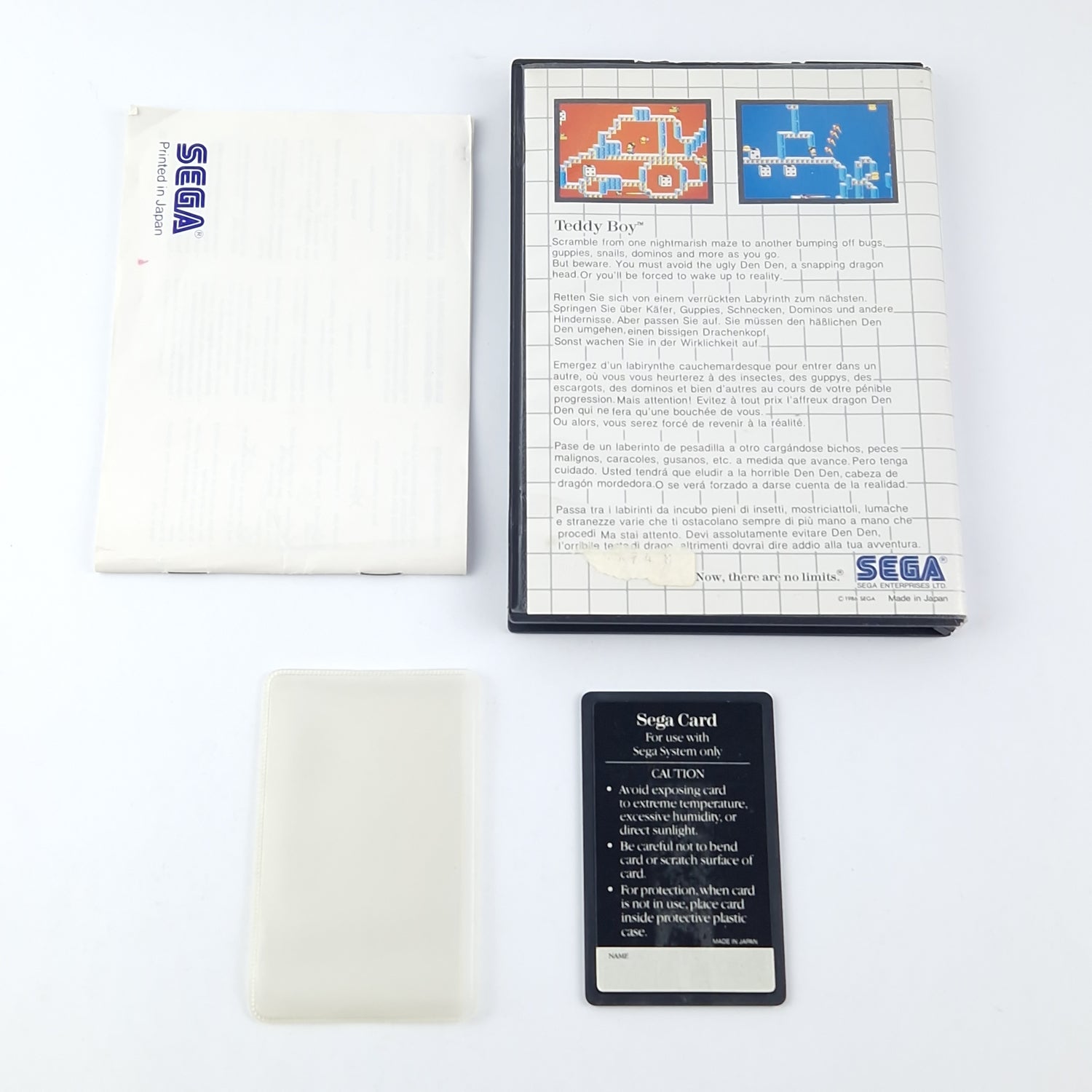 Sega Master System Game: Teddy Boy The Sega Card - OVP Instructions Cartridge