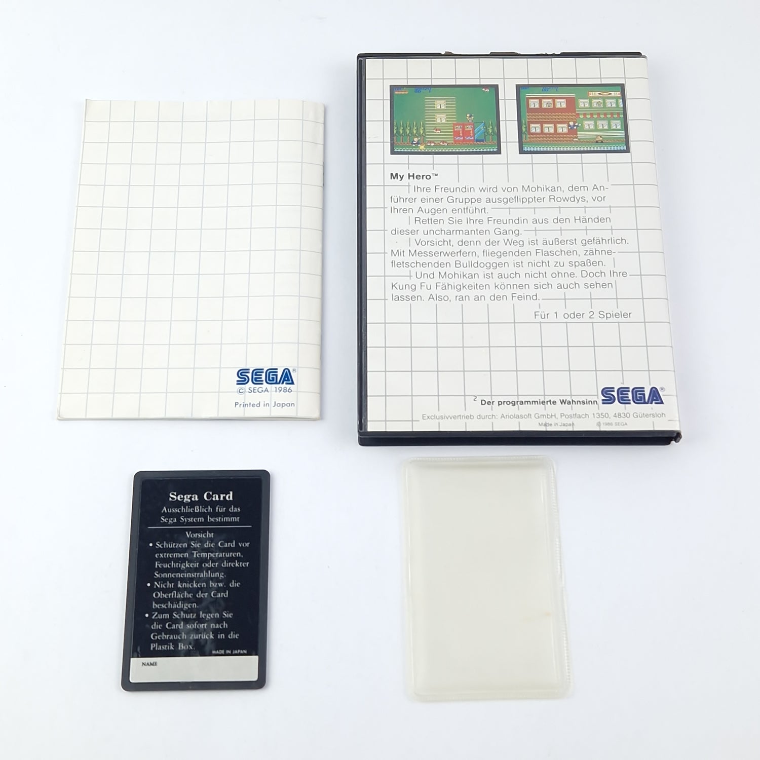 Sega Master System Spiel : My Hero The Sega Card - OVP Anleitung Cartridge