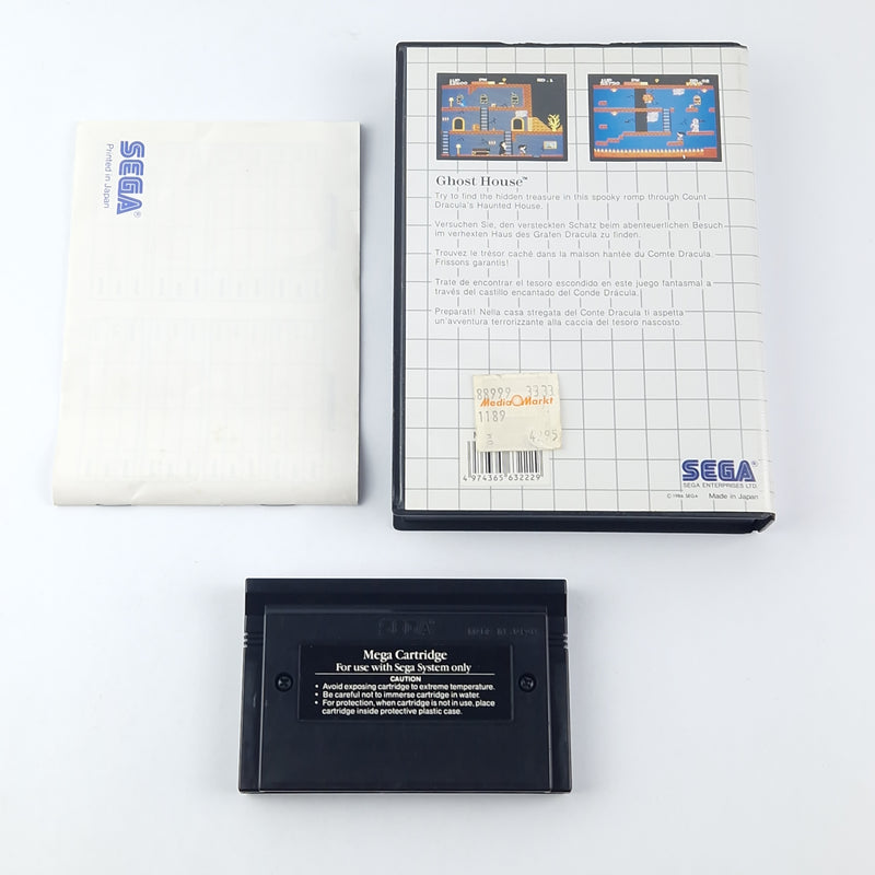 Sega Master System Spiel : Ghost House - OVP Anleitung Cartridge
