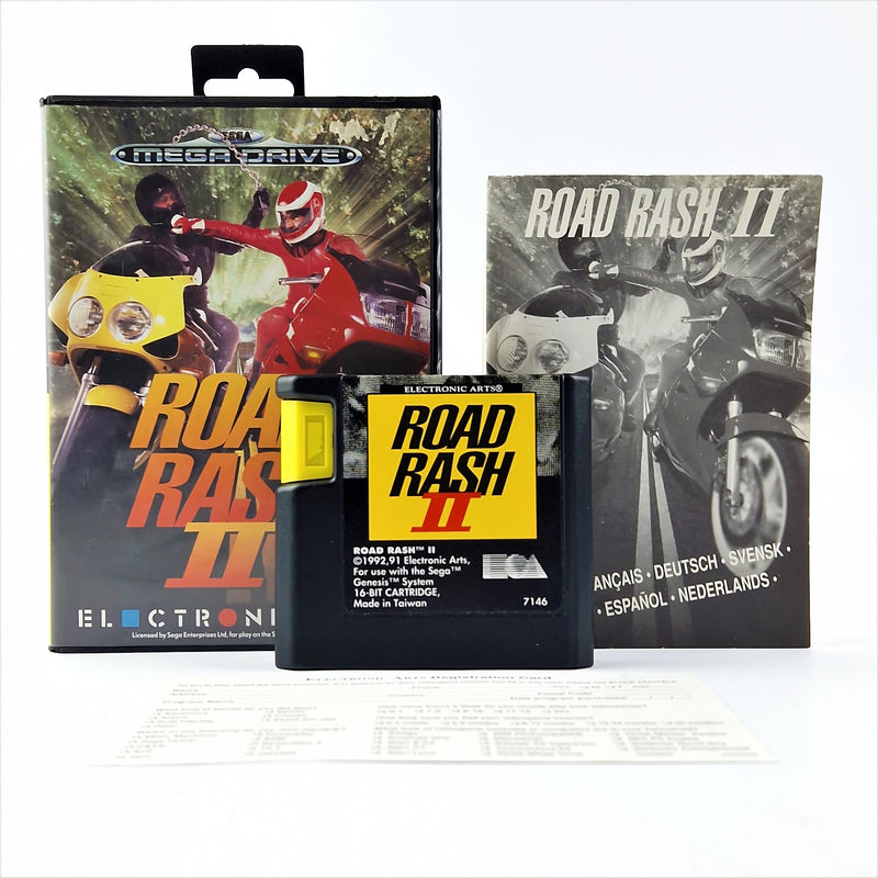 Sega Mega Drive Game: Road Rash II 2 - OVP Instructions Module | 16-Bit Pal Game