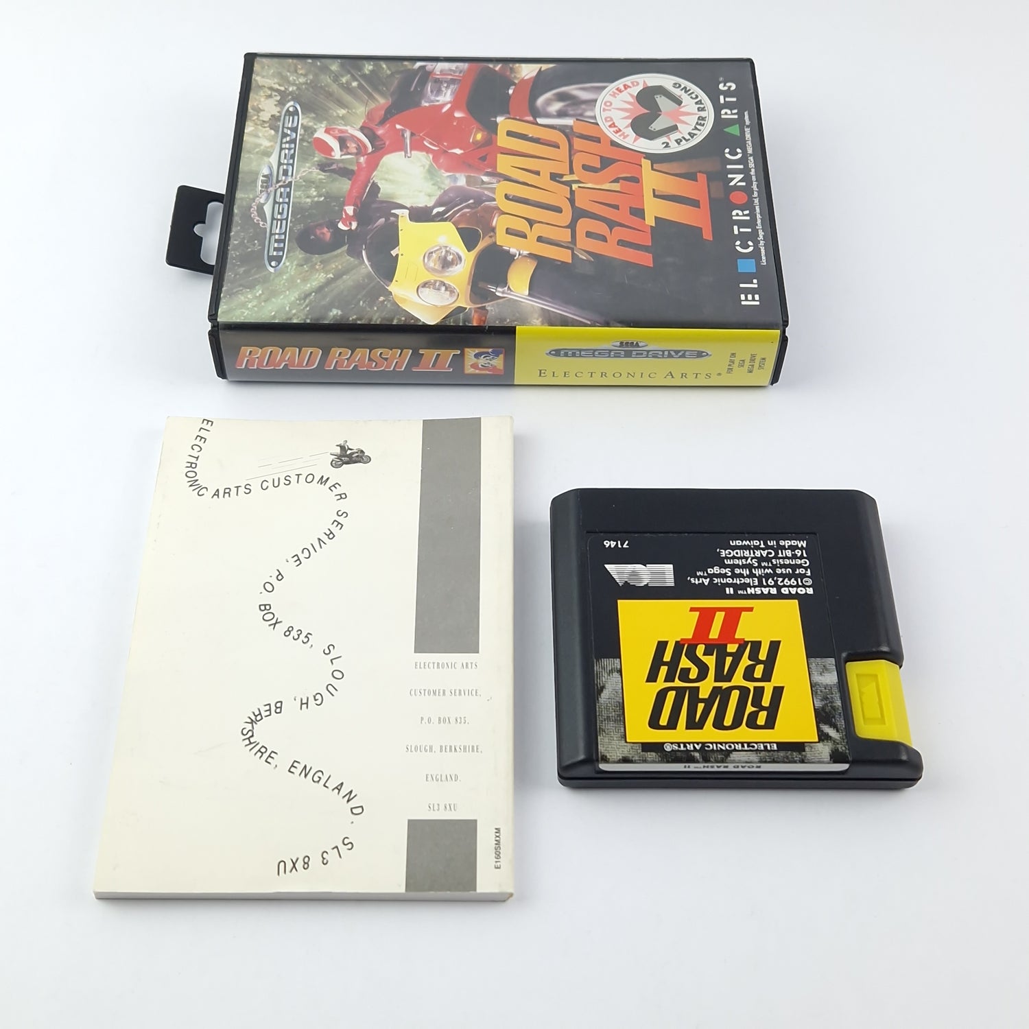 Sega Mega Drive Spiel : Road Rash II 2 - OVP Anleitung Modul | 16-Bit Pal Game