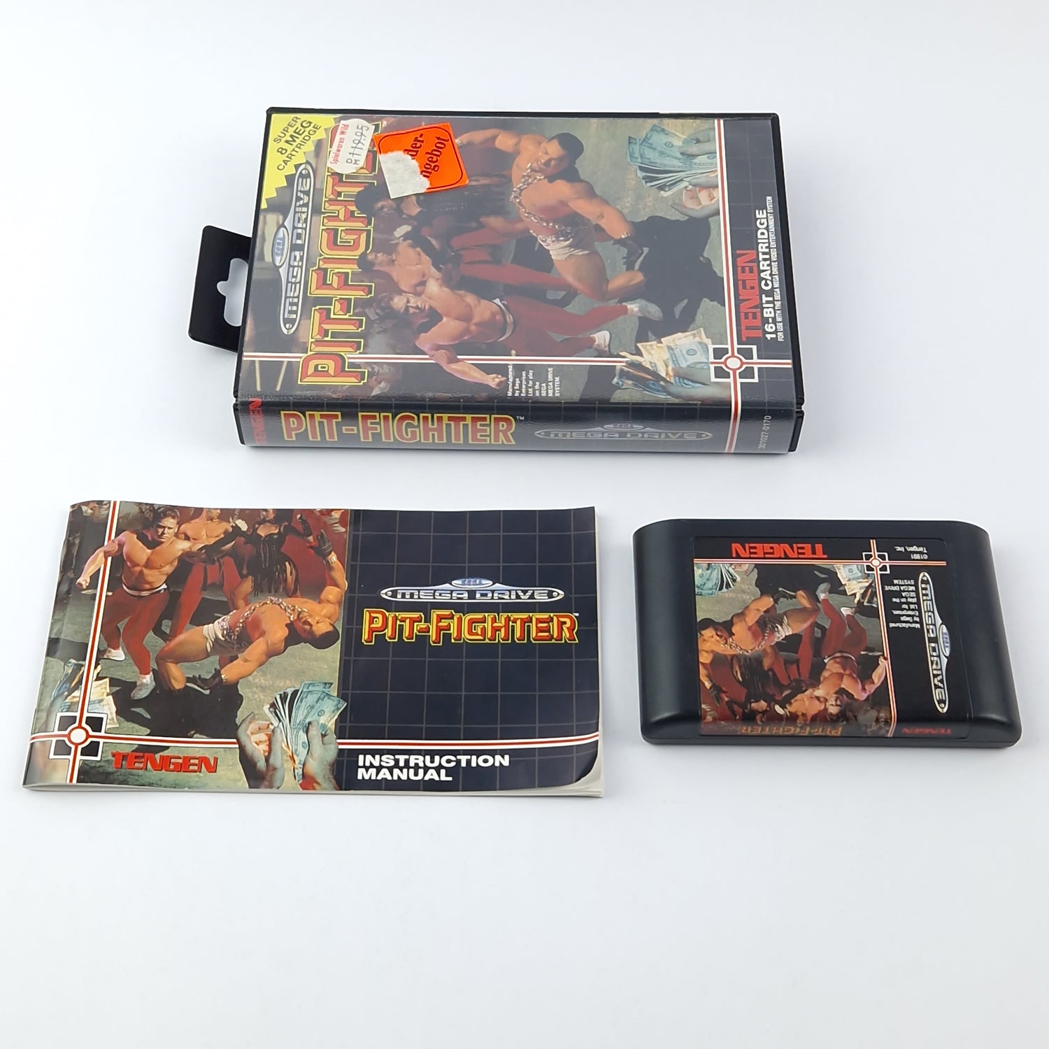 Sega Mega Drive Game: Pit Fighter - OVP Instructions Module | 16-bit cartridge