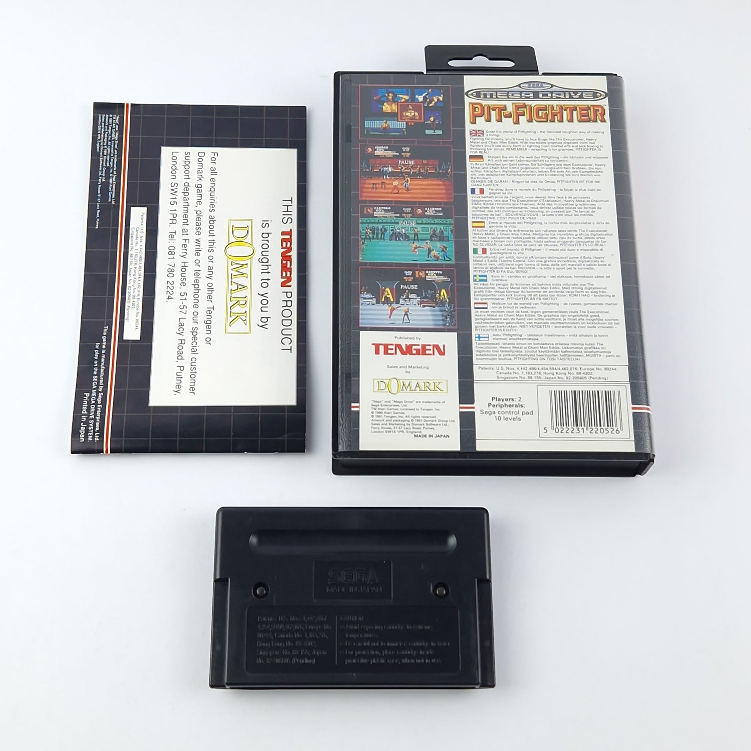 Sega Mega Drive Game: Pit Fighter - OVP Instructions Module | 16-bit cartridge