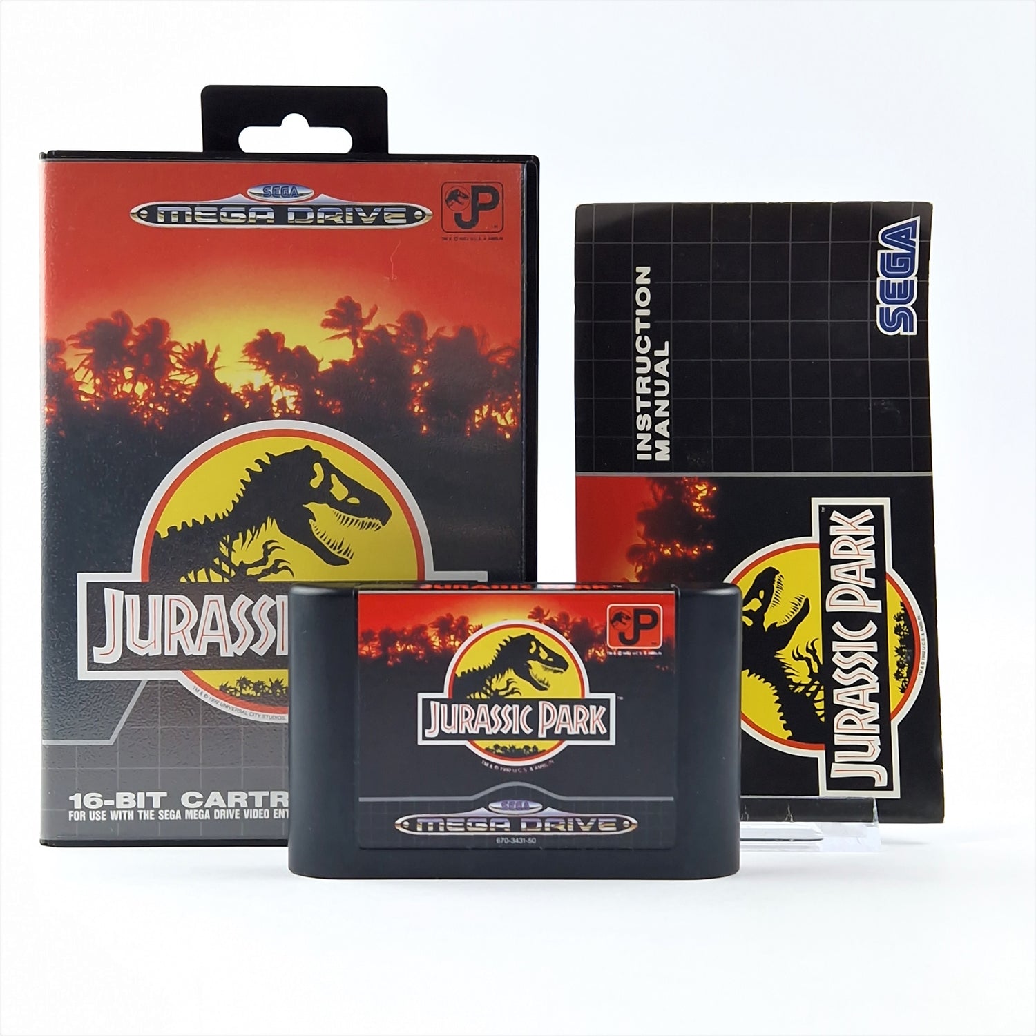 Sega Mega Drive Spiel : Jurassic Park - OVP Anleitung Modul | 16-Bit Cartridge