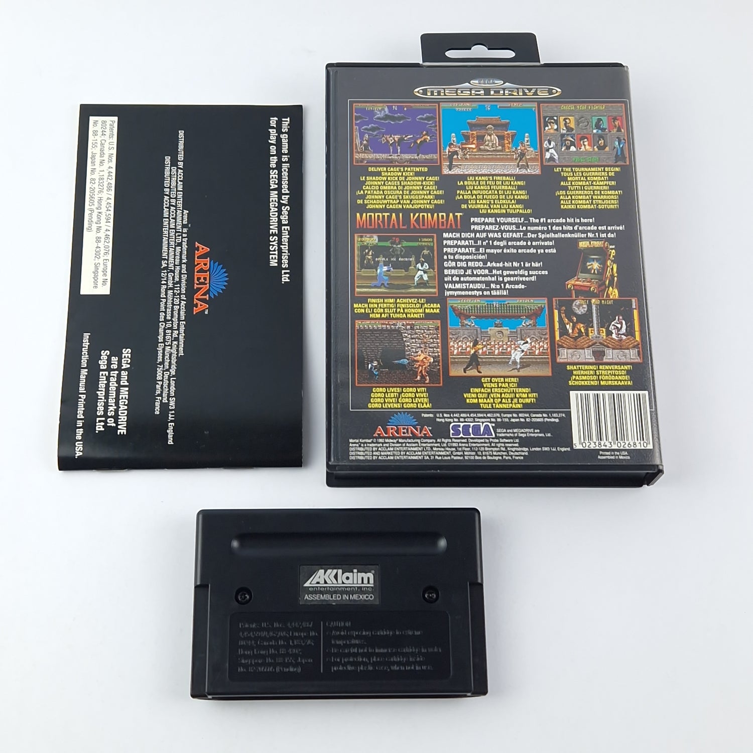 Sega Mega Drive Spiel : Mortal Kombat - OVP Anleitung Modul | 16-Bit Cartridge