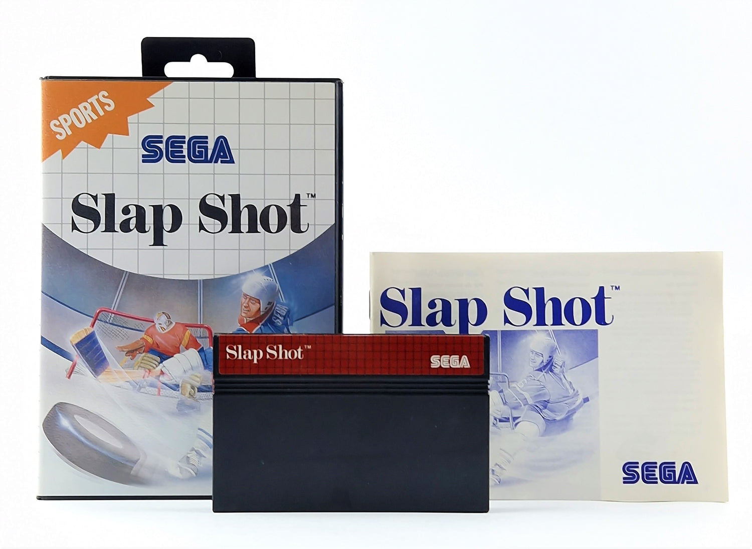 Sega Master System Spiel : Slap Shot - OVP Anleitung Modul Cartridge Ice Hockey