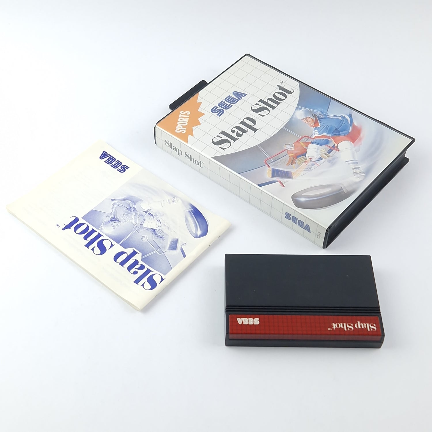 Sega Master System Spiel : Slap Shot - OVP Anleitung Modul Cartridge Ice Hockey
