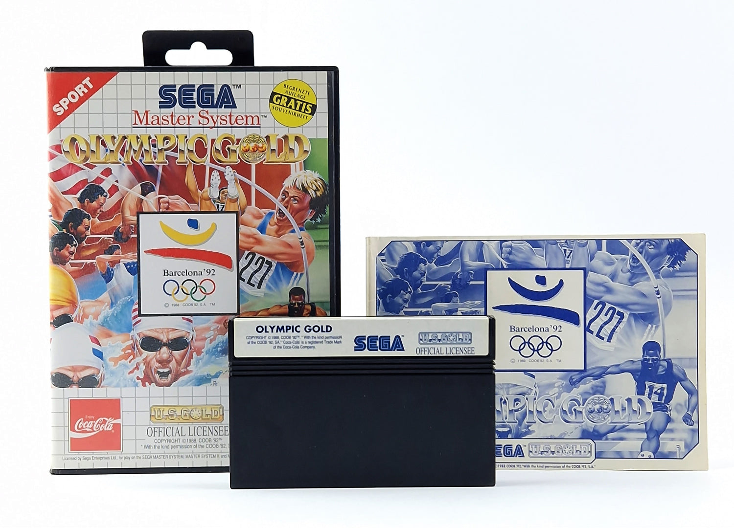 Sega Master System Spiel : Olympic Gold Barcelona 92 - OVP Anleitung Modul