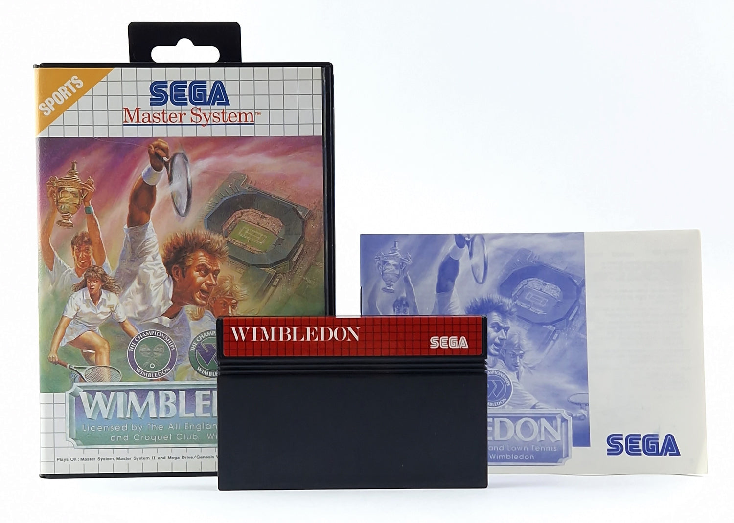 Sega Master System Spiel : Wimbledon Tennis - OVP Anleitung Modul - Sehr gut