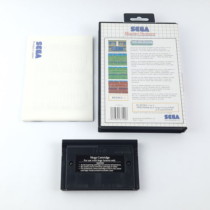 Sega Master System Game: Wimbledon Tennis - OVP Instructions Module - Very good