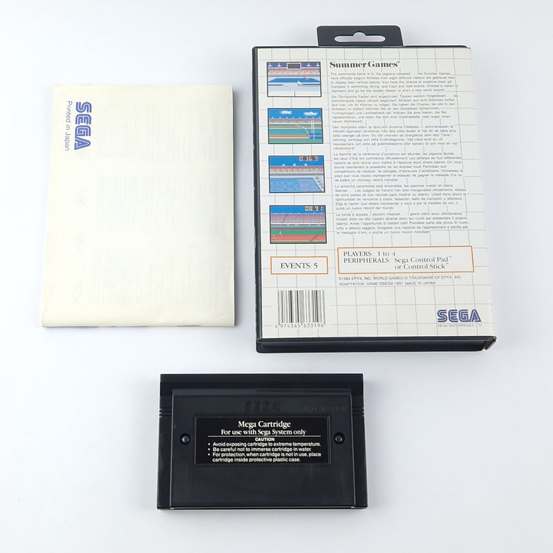 Sega Master System Game: Summer Games - OVP Instructions Module PAL Cartridge