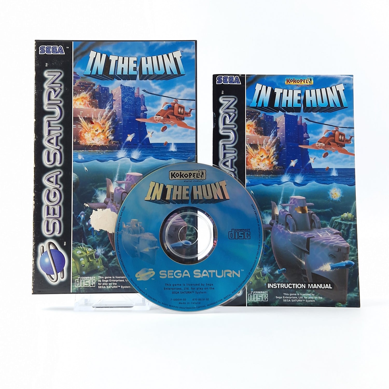 Sega Saturn Spiel : In The Hunt - OVP Anleitung CD PAL Disk System