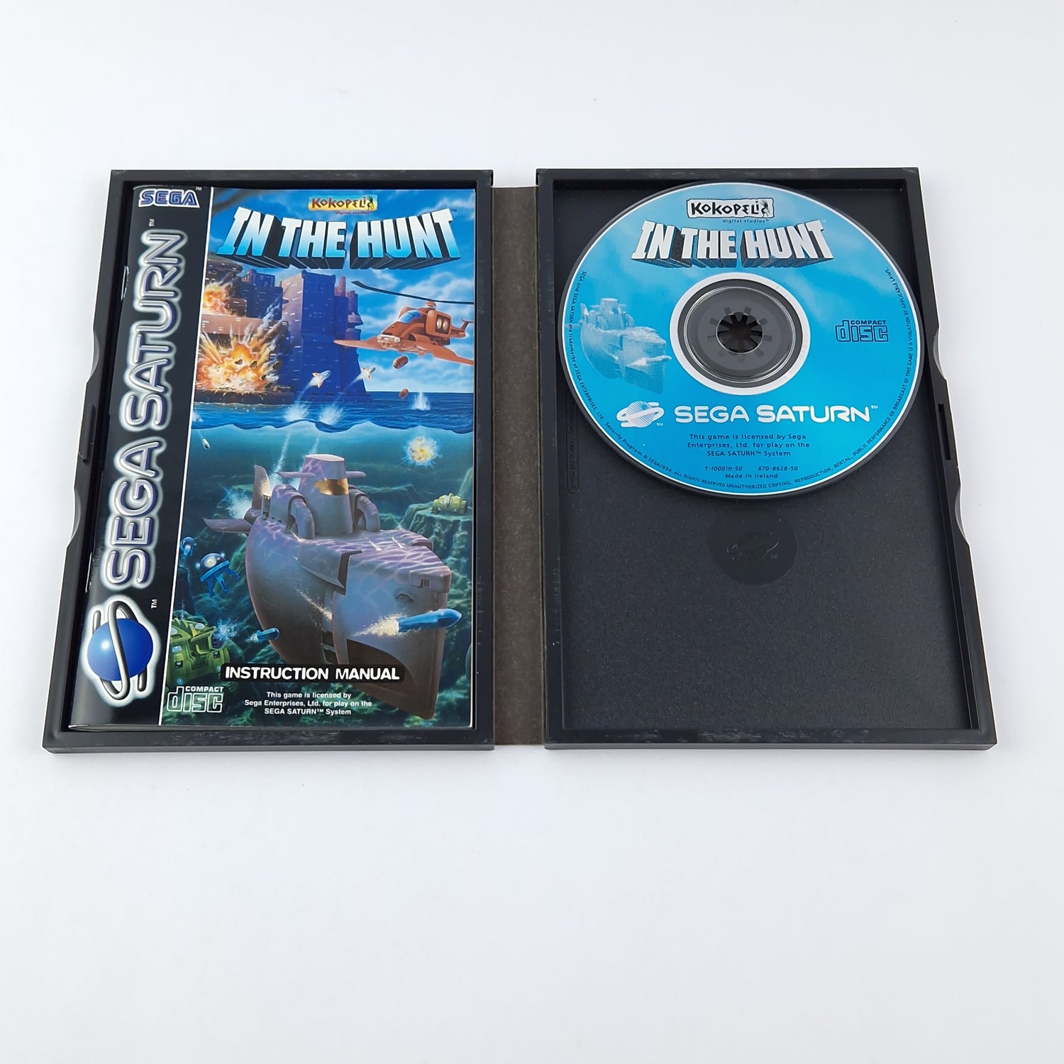 Sega Saturn Spiel : In The Hunt - OVP Anleitung CD PAL Disk System