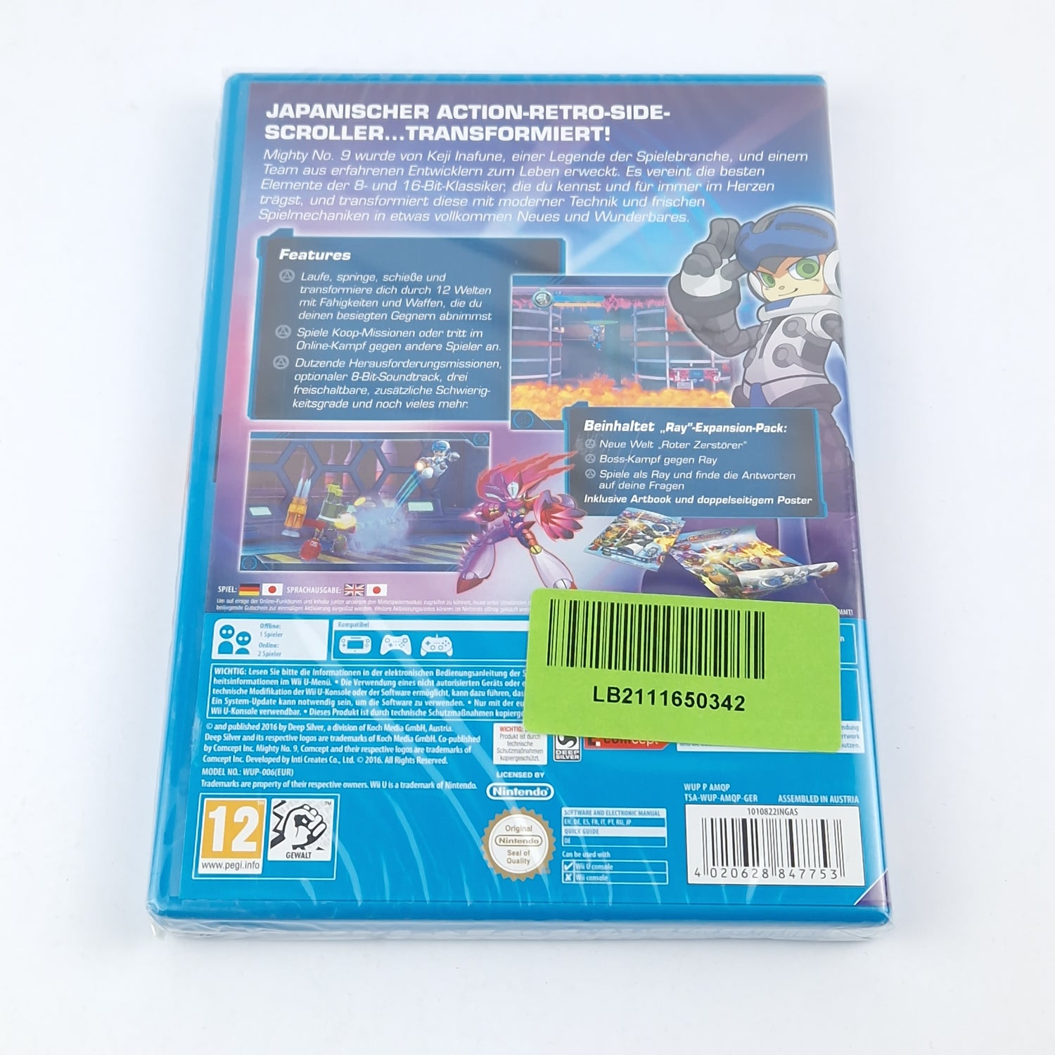 Nintendo Wii U Game: Mighty No. 9 - OVP Instructions CD Disk | PAL NEW SEALED