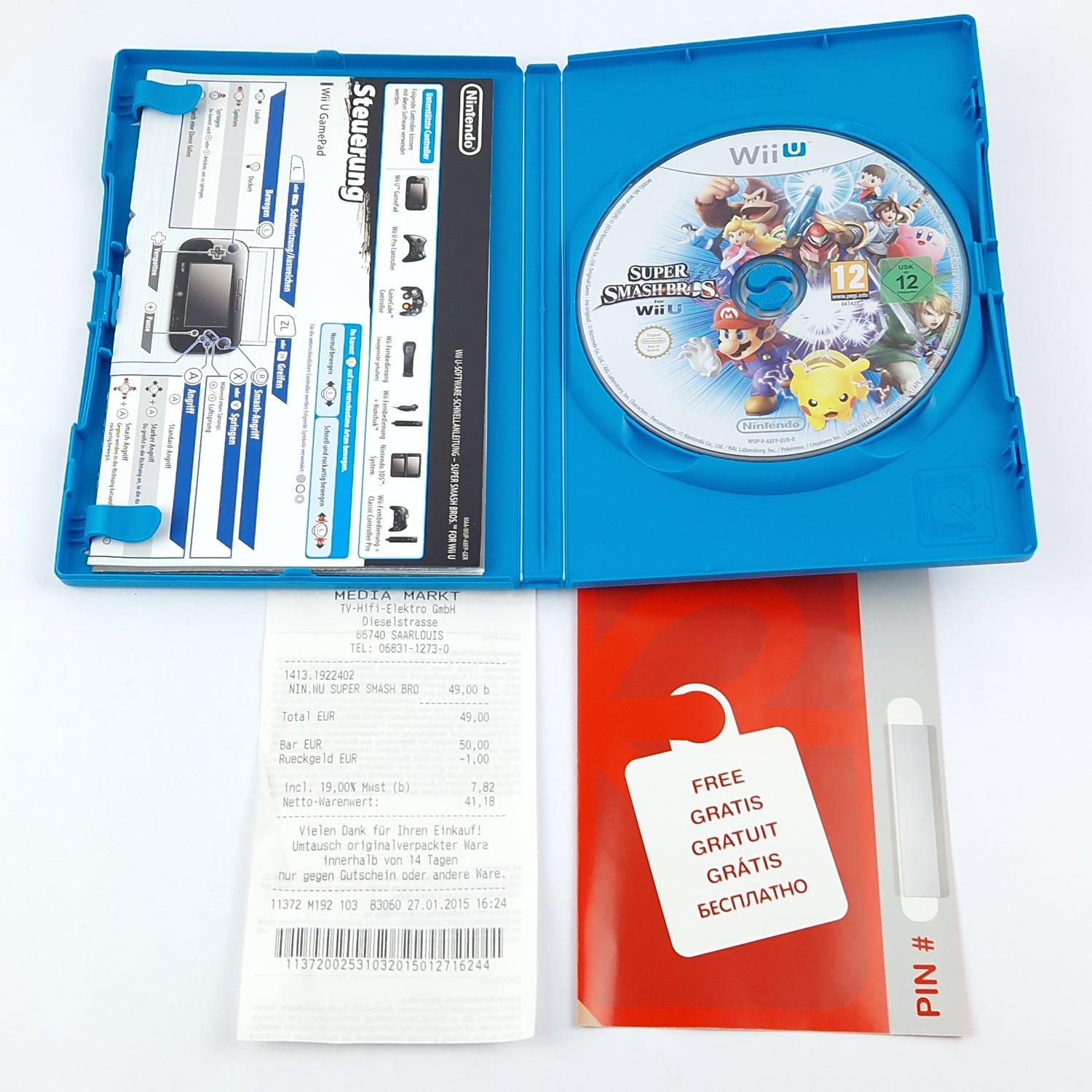 Nintendo Wii U Spiel : Super Smash Bros. - OVP Anleitung CD | PAL Version