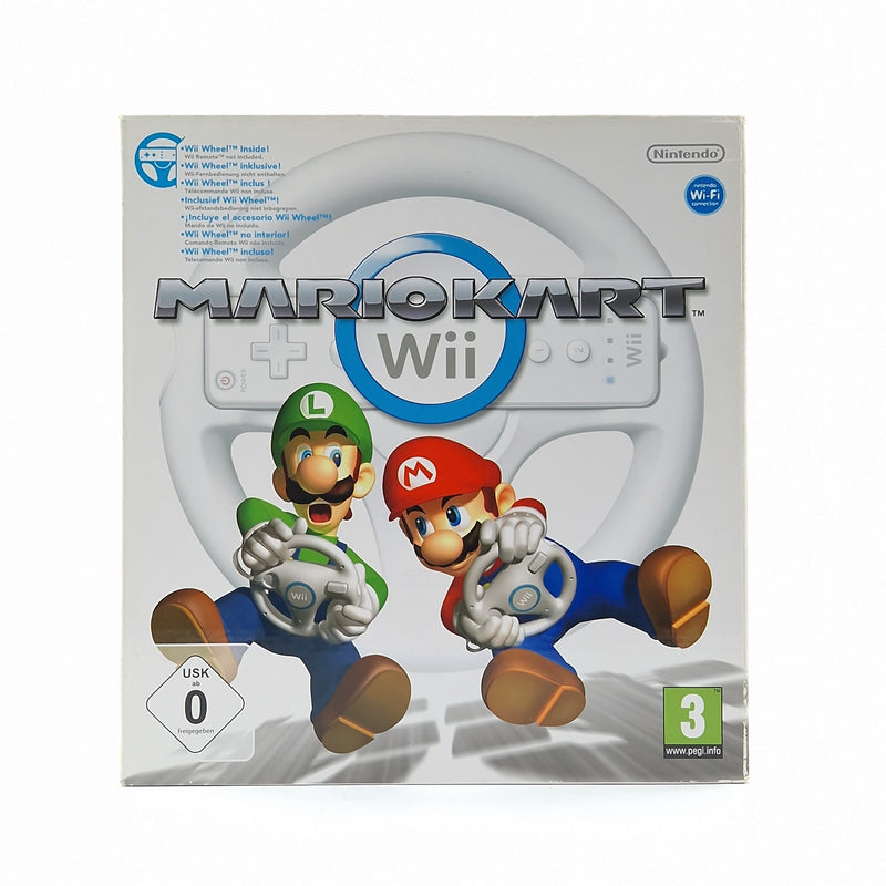 Nintendo Wii game: Mario Kart with Wii Wheel / Steering Wheel - OVP PAL
