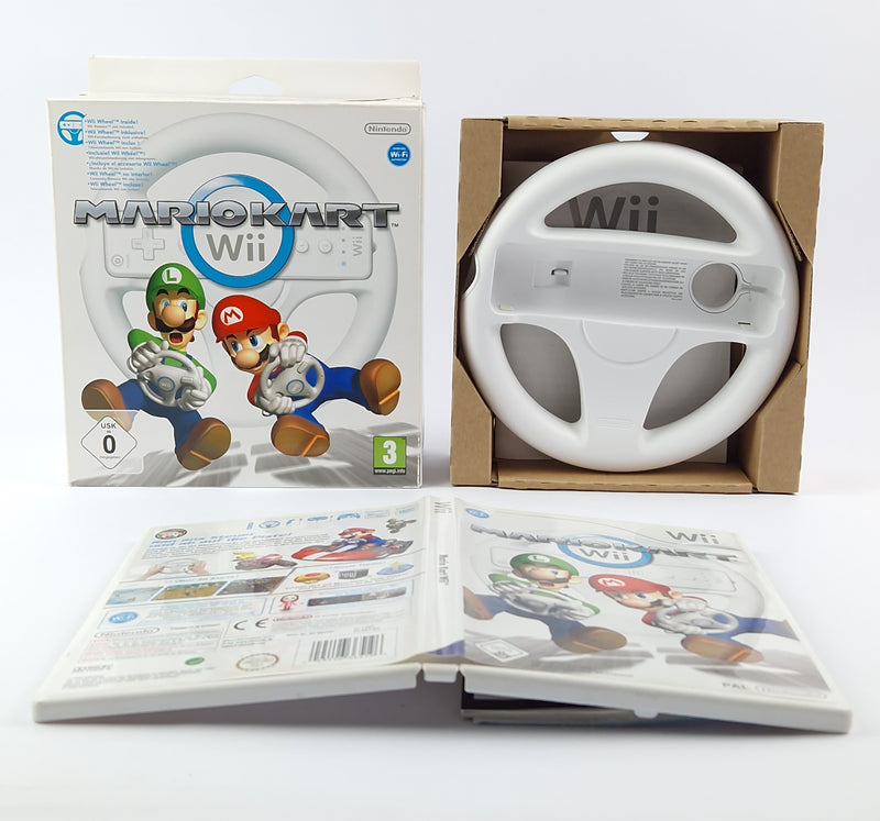 Nintendo Wii game: Mario Kart with Wii Wheel / Steering Wheel - OVP PAL