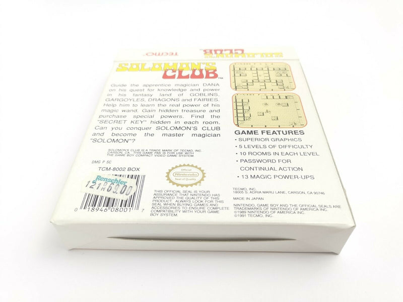 Nintendo Gameboy Classic Spiel " Solomon´s Club " Ovp | Ntsc | Usa