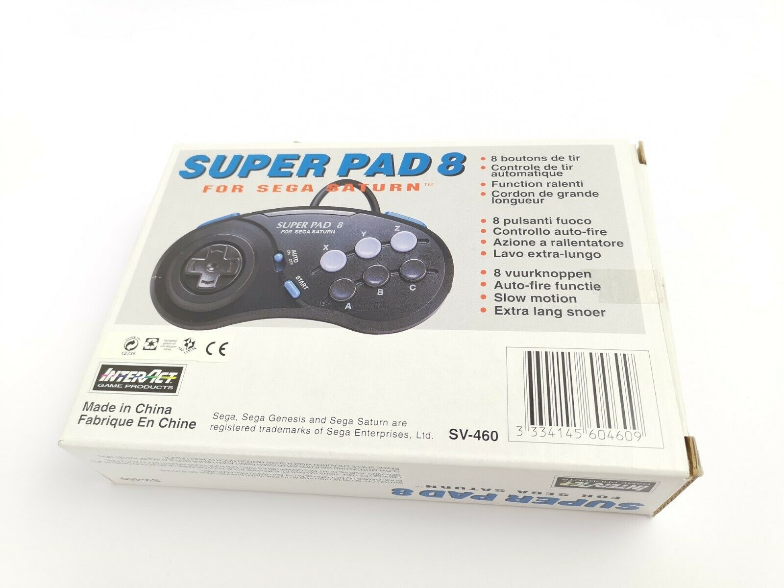Sega Saturn Controller " Super Pad 8 for Sega Saturn " Ovp | Joypad