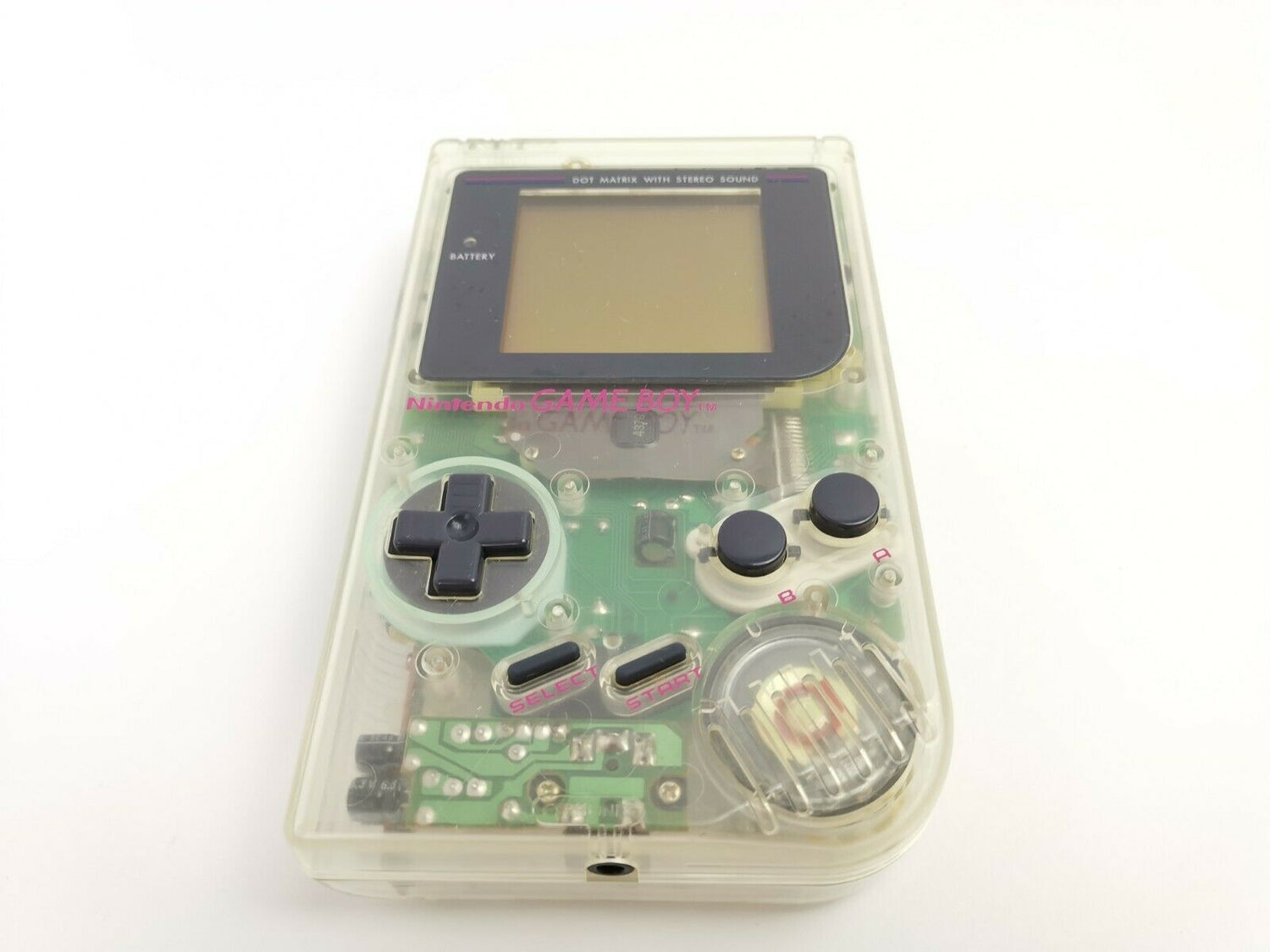 Nintendo Gameboy Classic Transparent Konsolen Bundle, 6 Spiele & Crytal Case [5]