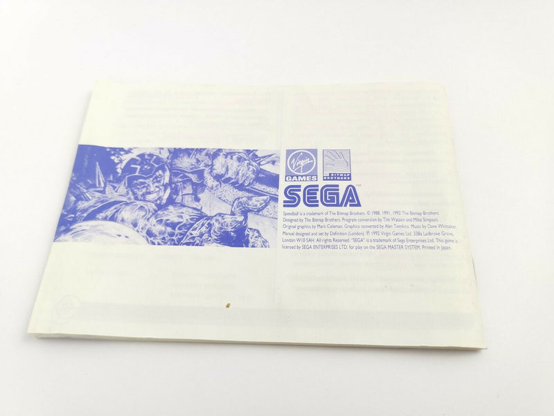 Sega Master System Spiel " Speedball " Ovp | Pal | MS