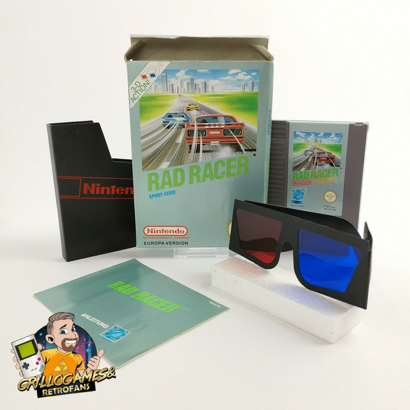 Nintendo Entertainment System Spiel " Rad Racer + 3D Brille | NES OVP PAL-B NOE