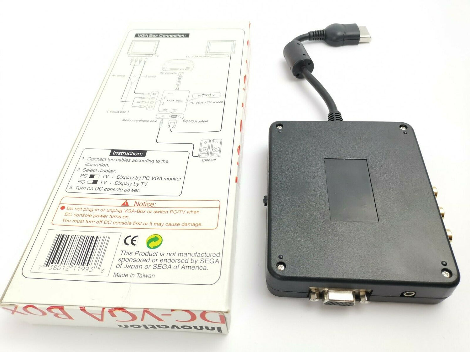 Sega Dreamcast DC-VGA Box | Accessories | Converter | Original packaging | Pal | DC