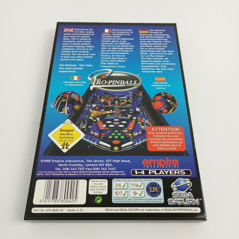 Sega Saturn game "Pro Pinball" SegaSaturn | Original packaging | PAL Pro Pinball