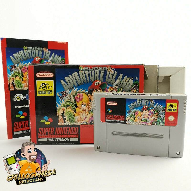 Super Nintendo game "Super Adventure Island" SNES | Original packaging | PAL NOE