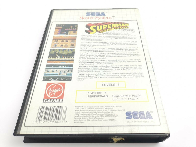 Sega Master System Spiel " Superman The Man of Steel " Ovp | Pal | MS