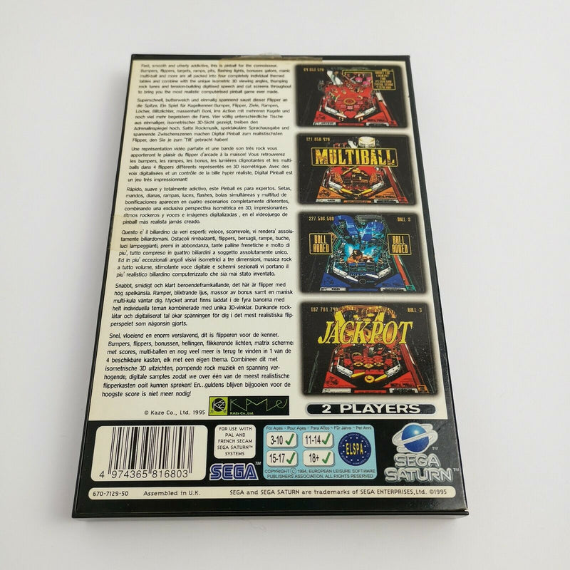 Sega Saturn game "Digital Pinball" SegaSaturn | PAL | Original packaging