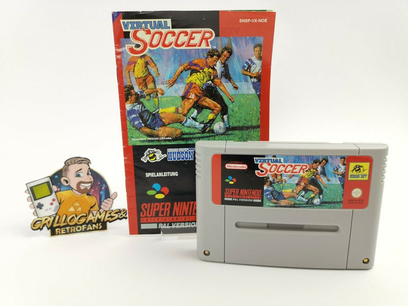 Super Nintendo Game "Virtual Soccer + Instructions" Snes | Pal | module