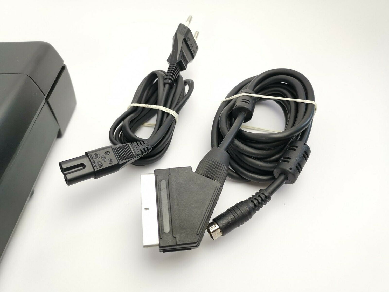 Sega Saturn console bundle with control pad, connection cables and Segaflash Vol 2