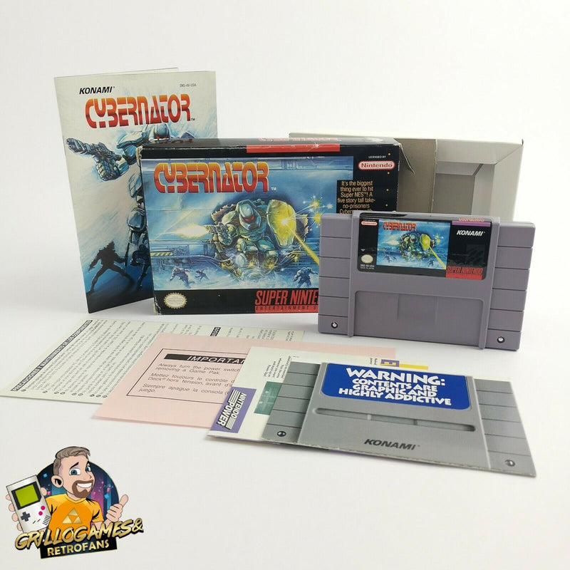 Super Nintendo game "Cybernator" SNES | Original packaging | NTSC-U/C USA | Konami