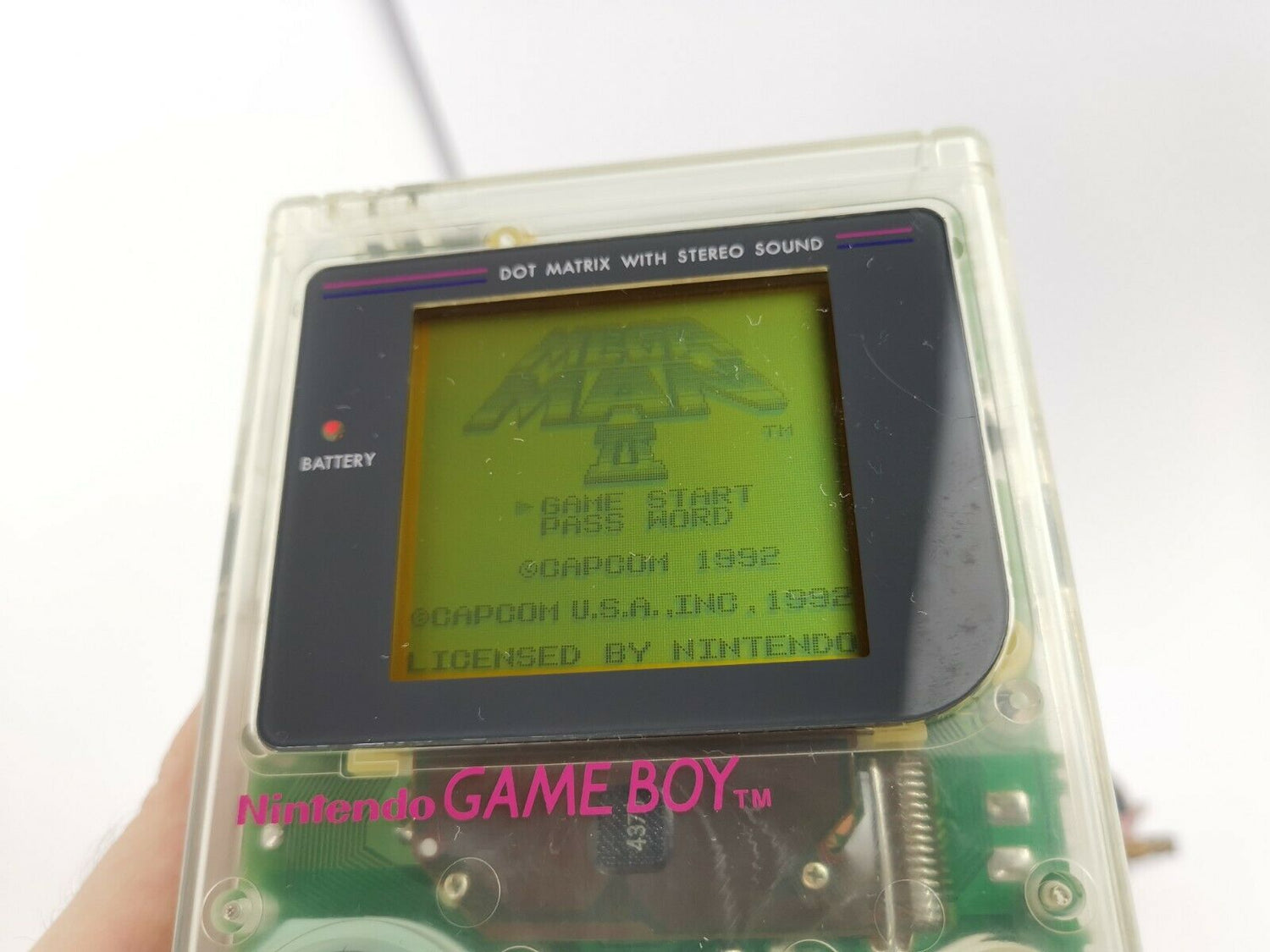 Nintendo Gameboy Classic Transparent Konsolen Bundle, 6 Spiele & Crytal Case [5]