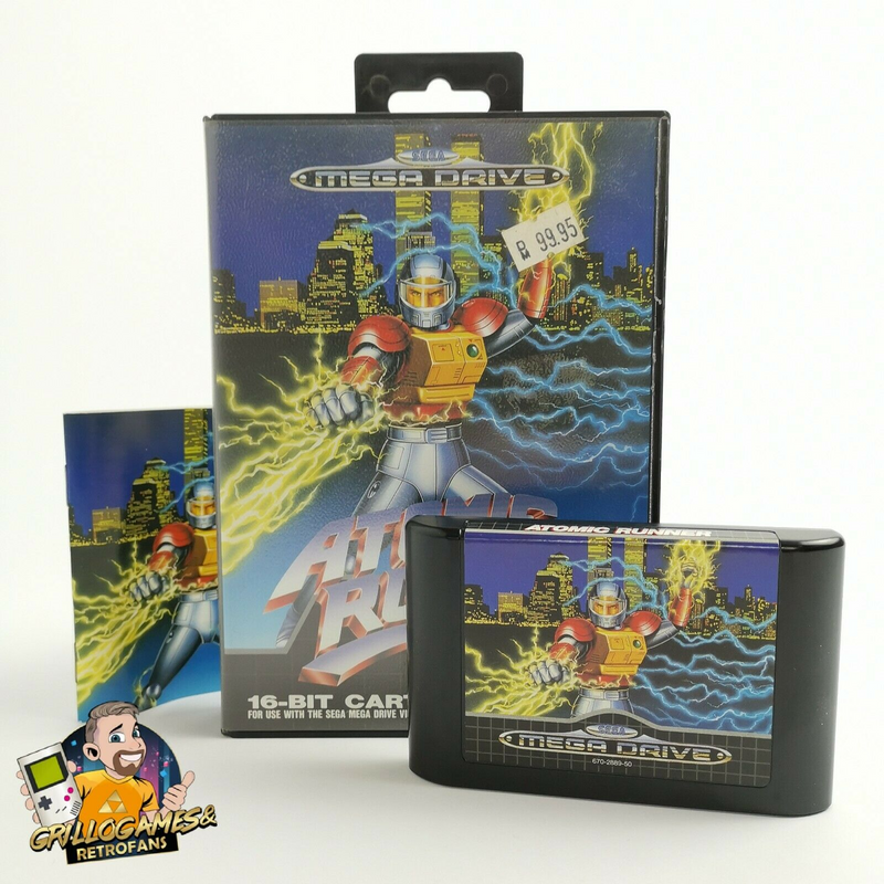 Sega Mega Drive game "Atomic Runner" MD MegaDrive | Original packaging | PAL 16-bit cartridge