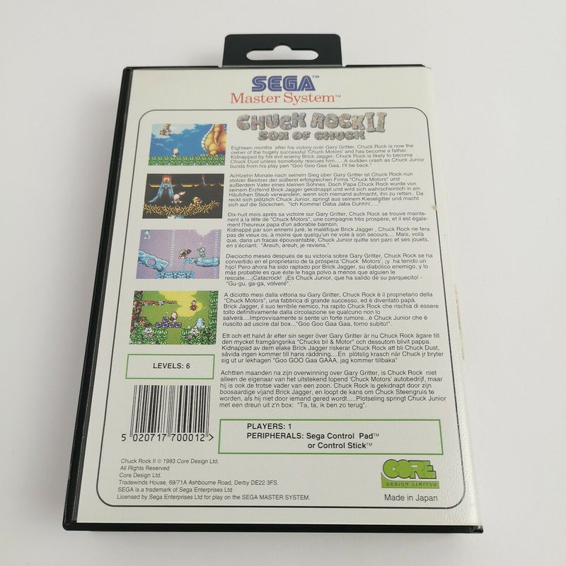 Sega Master System Spiel " Chuck Rock II 2 Son of Chuck " Mastersystem | OVP PAL
