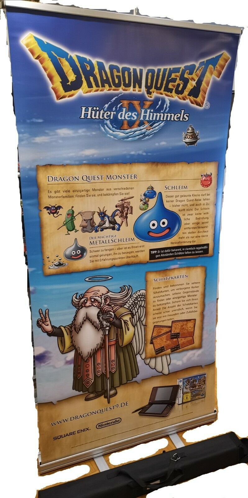 Nintendo Werbedisplay Roll Up Banner " Dragon Quest Hüter des Himmels " Reklame