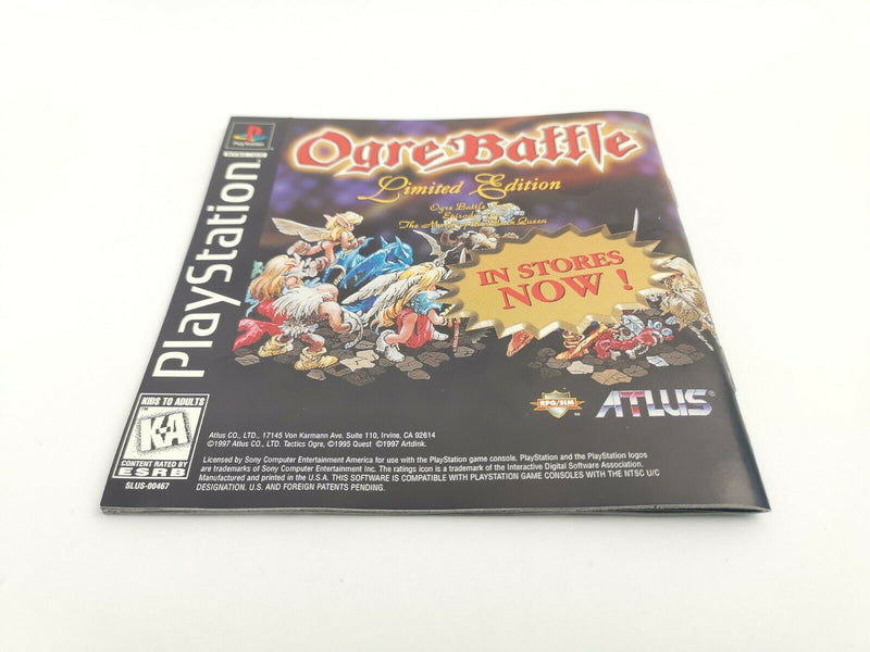 Sony Playstation 1 " Tactics Ogre OgreBattle Series & Strategy Guide " Ps1 |Ntsc