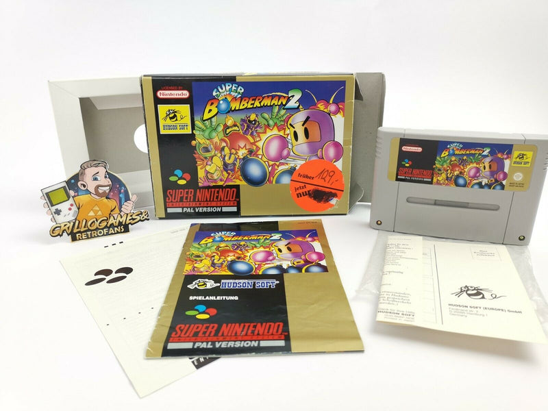 Super Nintendo Spiel " Super Bomberman 2 " Snes | Ovp | NOE Pal | Bomber Man