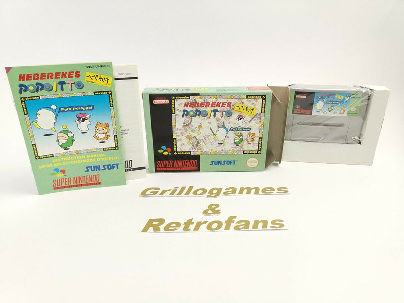 Super Nintendo Game "Heberekes Popoitto" Snes | Original packaging | Pal