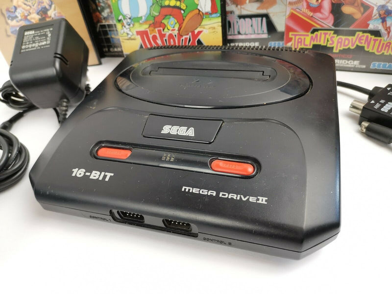 Sega Mega Drive II 2 Konsolen Bundle mit 2 Controllern, Kabeln und 6 Spielen |MD